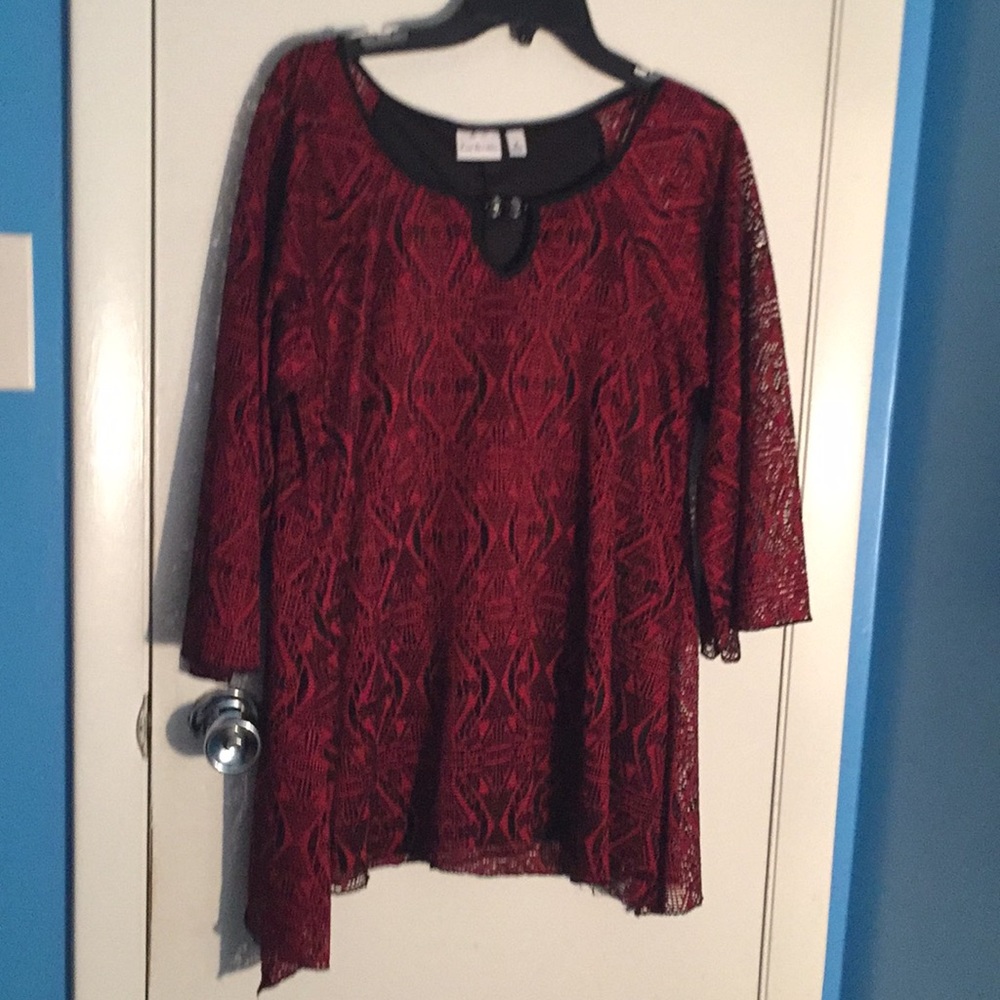 Red and Black Dress Shirt